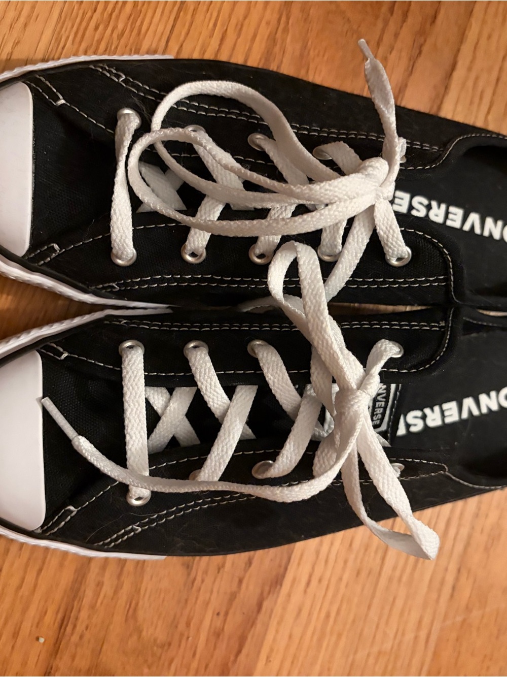 Converse Black Canvas Low-Top Sneakers with White Laces